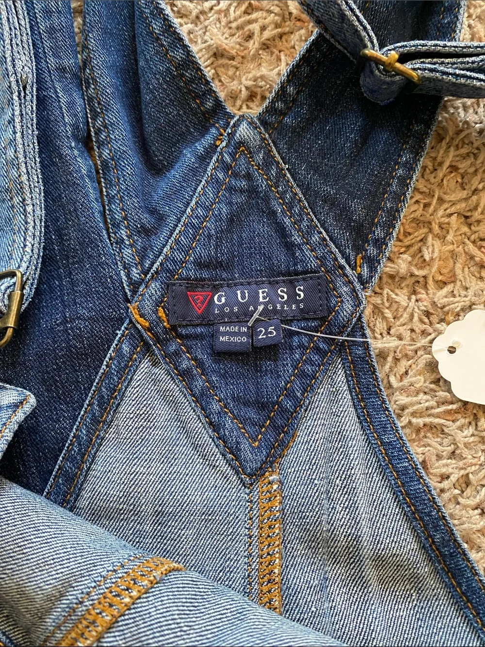 Guess Women’s Blue Distressed Denim Overalls